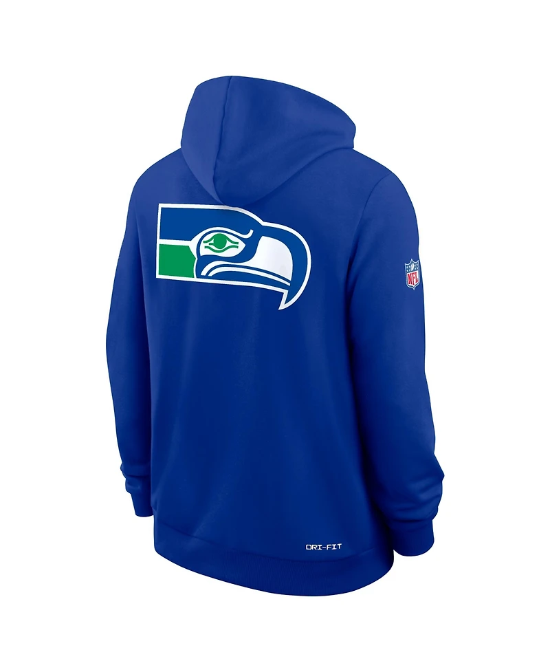 Nike Men's Royal Seattle Seahawks Alt Sideline Standard Issue Dri-fit Hoodie
