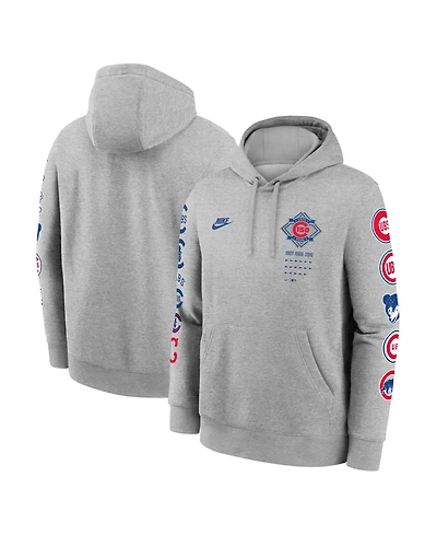 Nike Men's Heather Gray Chicago Cubs 150th Anniversary Club Hoodie