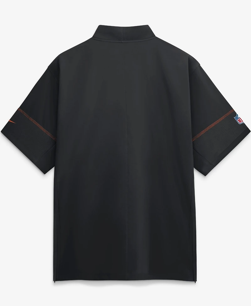 Nike Men's Black Cincinnati Bengals Sideline Short Sleeve Quarter-Zip Coaches Jacket