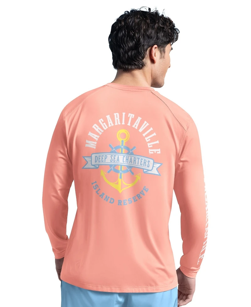Margaritaville Men's G-iii Sports by Carl Banks Coral Cincinnati Bengals Rock Harbor Long Sleeve Rashguard Top