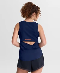 Fanatics Women's Navy Denver Broncos Draped Mesh Back Performance Tank Top