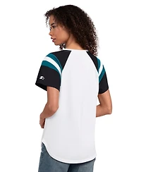 Starter Women's White Jacksonville Jaguars Game On Notch Neck T-Shirt