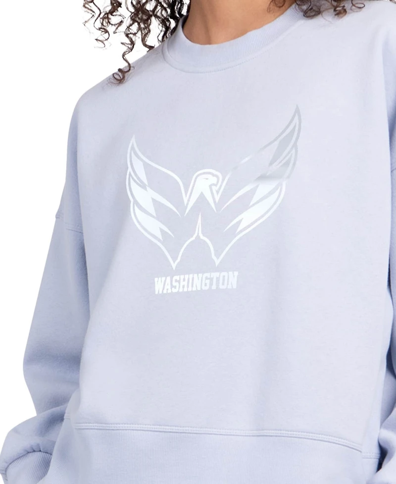 Starter Women's Blue Washington Capitals Boxy Cropped Sweatshirt