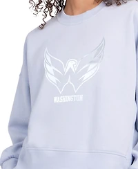 Starter Women's Blue Washington Capitals Boxy Cropped Sweatshirt