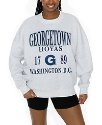 Gameday Couture Women's Ash Georgetown Hoyas Premium Fleece Pullover Sweatshirt