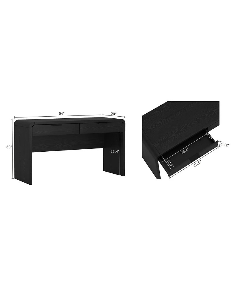 Manhattan Comfort Grace 54" 2-Drawer Office Desk