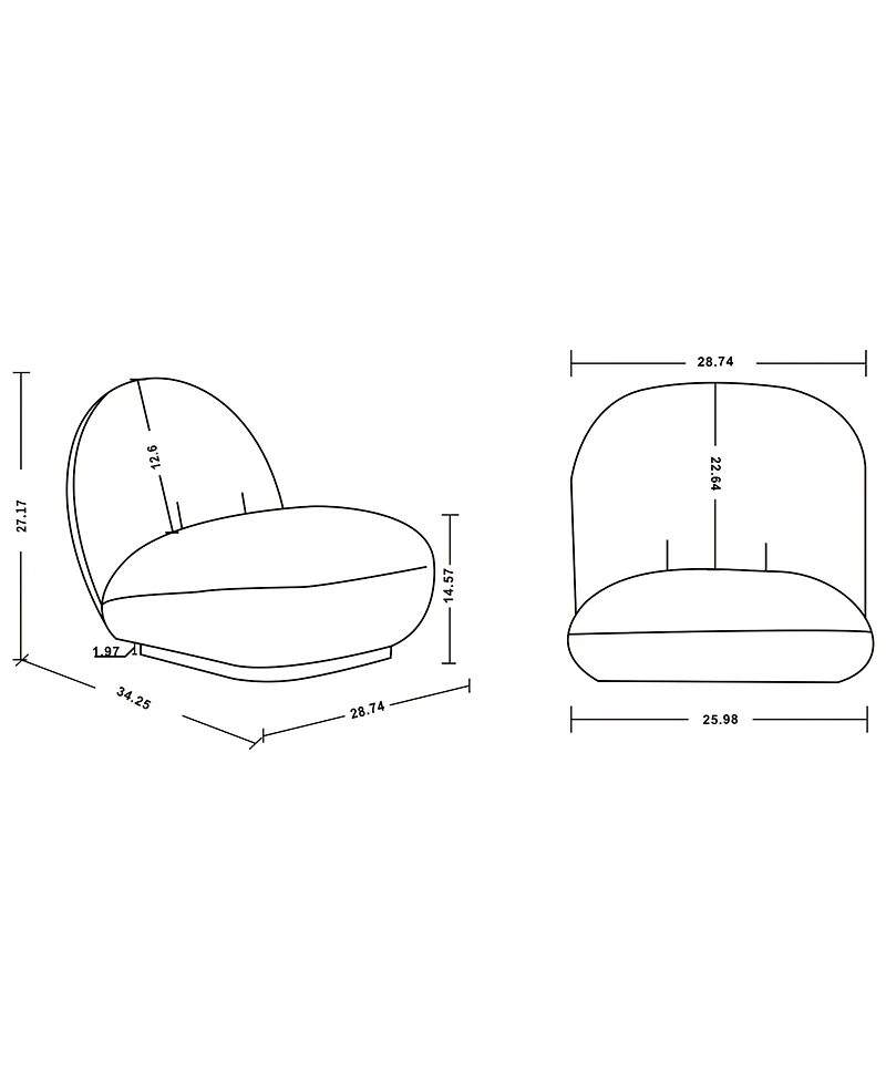 Manhattan Comfort Edina 2-Piece Boucle Upholstered Lounge Chairs