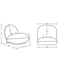 Manhattan Comfort Edina 2-Piece Boucle Upholstered Lounge Chairs