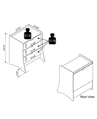 Manhattan Comfort Coney 2-Piece 28" 3-Drawer Nightstands