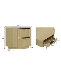 Manhattan Comfort Olivia 2-Piece 27" 2-Drawer Nightstands