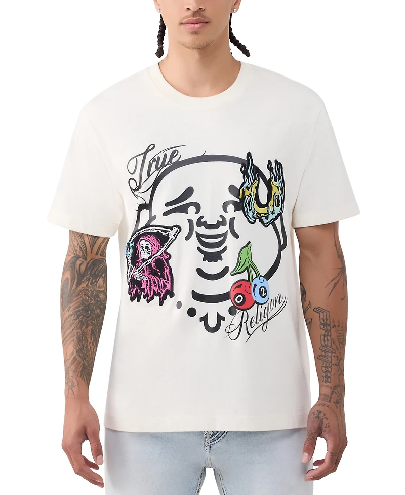 True Religion Men's Buddha Face Logo Short-Sleeve T-Shirt