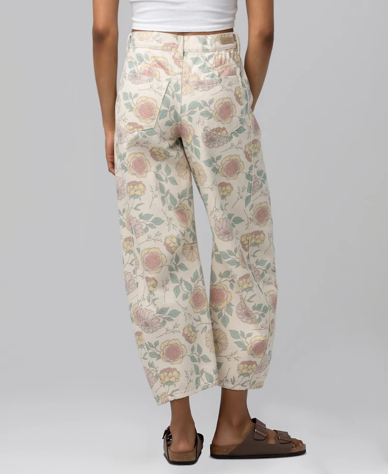 Blank Nyc Women's Printed High-Rise Barrel-Leg Jeans