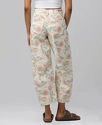 Blank Nyc Women's Printed High-Rise Barrel-Leg Jeans