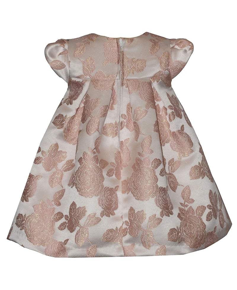 Bonnie Baby Girls' Short-Sleeve Trapeze with Bow Dress
