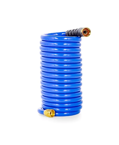 Camco 20 Foot Marine and Gardening Self Coiling Water Hose with Brass Fittings