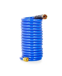 Camco 20 Foot Marine and Gardening Self Coiling Water Hose with Brass Fittings
