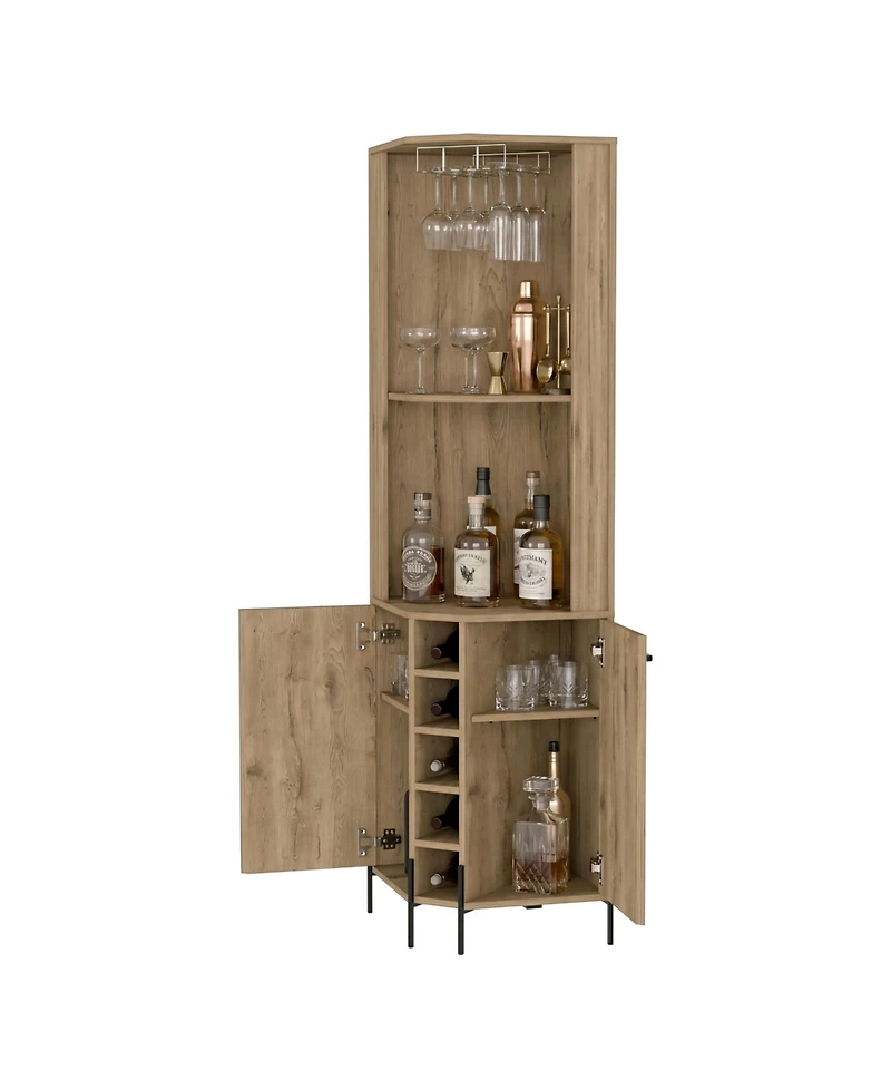 Fm Furniture Reese Corner Bar Cabinet