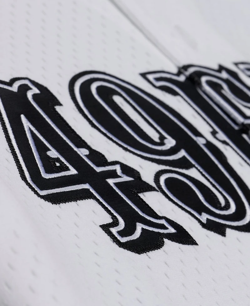 Mitchell & Ness Men's White San Francisco 49ers Monochrome Mesh Full-Button Baseball Jersey