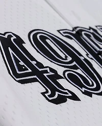 Mitchell & Ness Men's White San Francisco 49ers Monochrome Mesh Full-Button Baseball Jersey