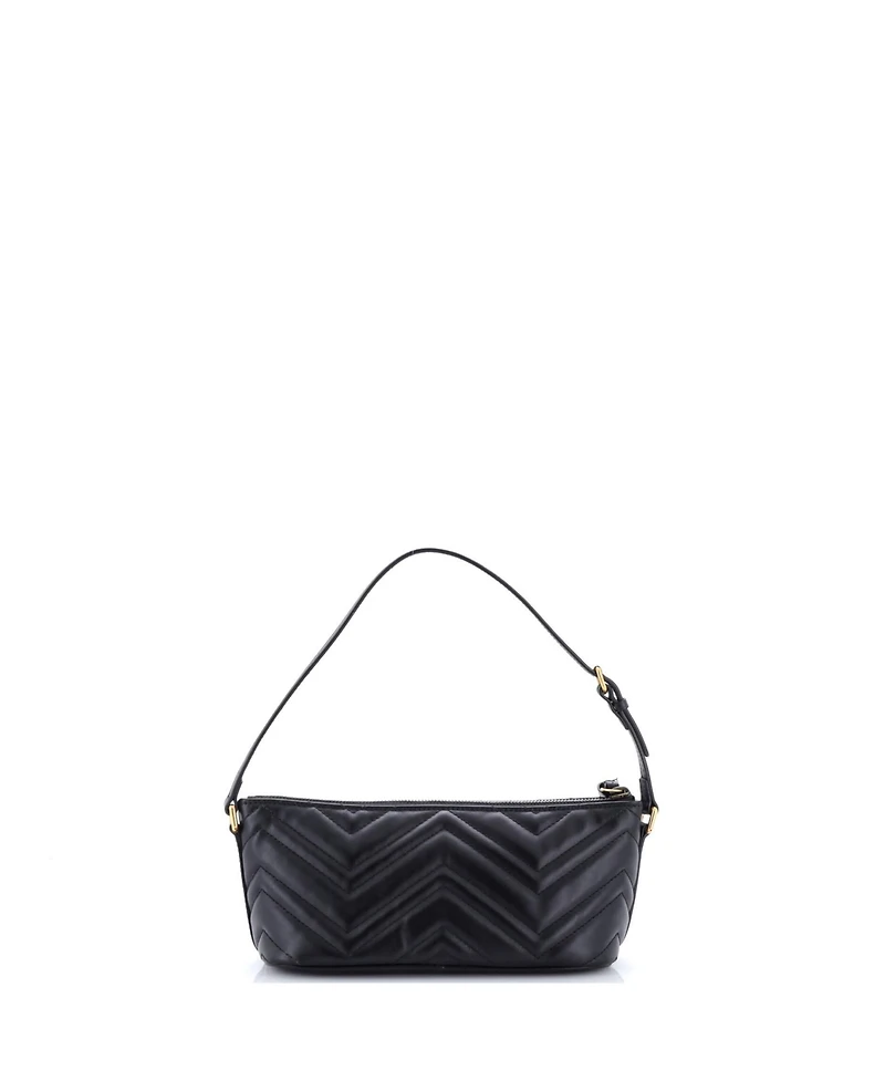 Pre-Owned Gucci Small Gg Marmont Pochette Shoulder Bag Matelasse Leather