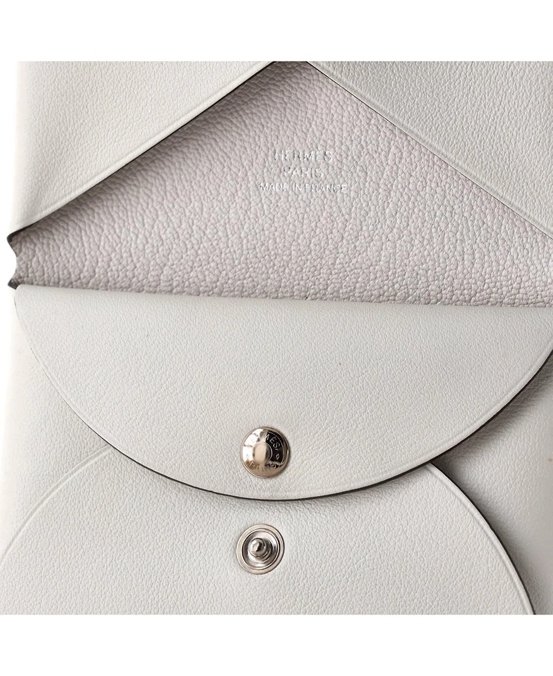 Pre-Owned HERMES Calvi Duo Card Holder Printed Leather