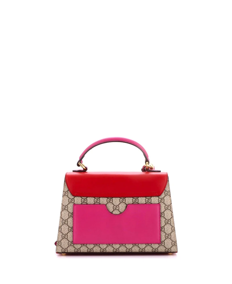 Pre-Owned Gucci Small Padlock Top Handle Bag Gg Coated Canvas and Leather
