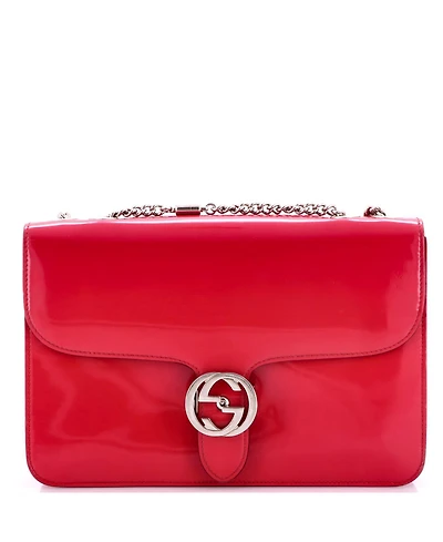 Pre-Owned Gucci Medium Interlocking Shoulder Bag Patent