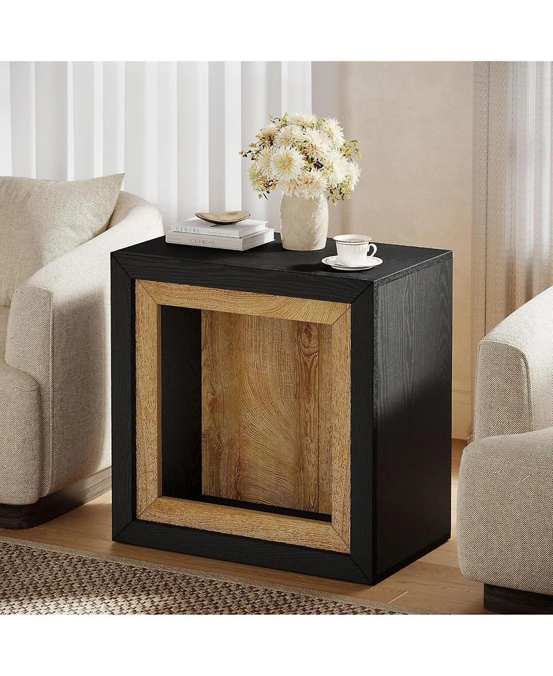 Slickblue Living Room Modern End Table with Geometric Frame Design