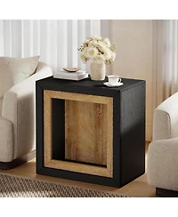 Slickblue Living Room Modern End Table with Geometric Frame Design