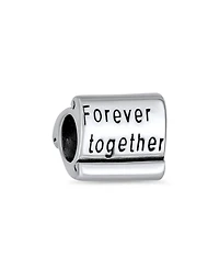 Bling Jewelry Valentine Lover Words Forever Together Charm Bead For .925 Sterling Silver Fits European Bracelet
