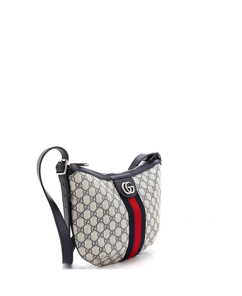 Pre-Owned Gucci Ophidia Half Moon Hobo Gg Coated Canvas