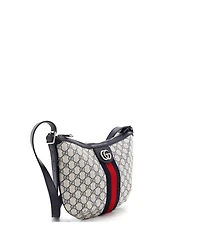 Pre-Owned Gucci Ophidia Half Moon Hobo Gg Coated Canvas