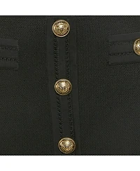 Pre-Owned Balmain Women's Mesh Knit Button Detail Mini Dress