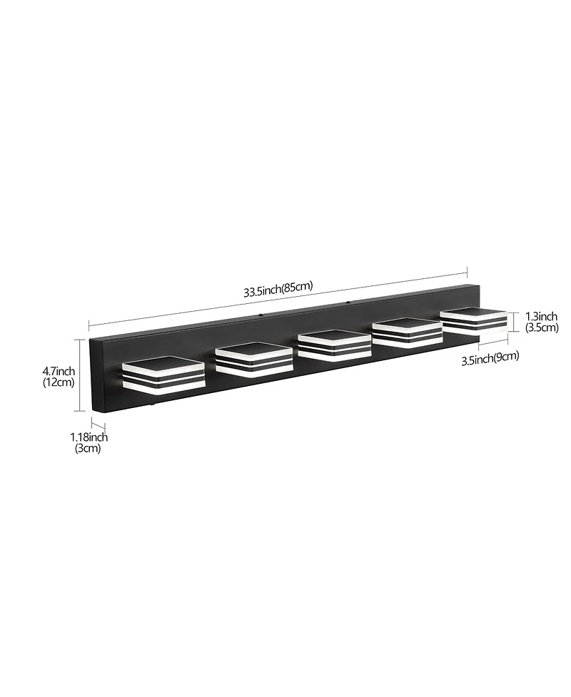 Busdays Inch Modern Light Led Vanity Light Sleek Bathroom Wall Fixture Iron and Acrylic Dimmable for Mirror Lighting
