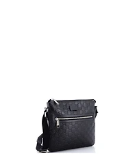 Pre-Owned Gucci Small Signature Zip Messenger Bag Guccissima Leather