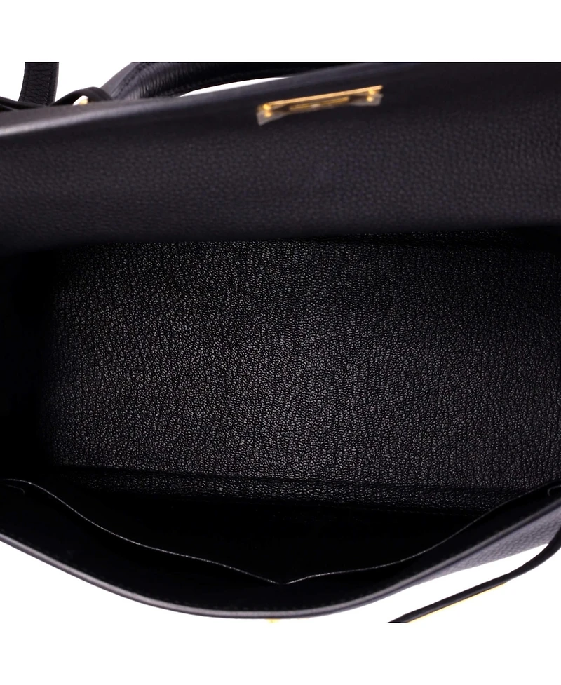 Pre-Owned HERMES Kelly 28 Handbag Black Togo with Gold Hardware