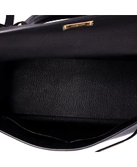 Pre-Owned HERMES Kelly 28 Handbag Black Togo with Gold Hardware