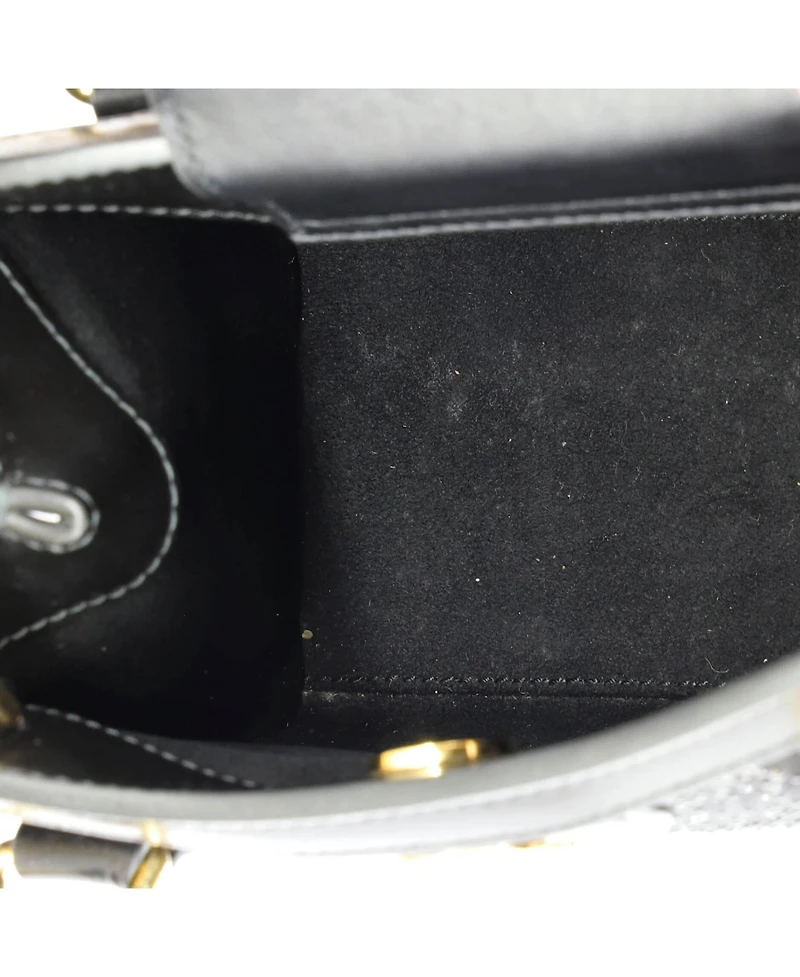 Pre-Owned Gucci Mini Diana Nm Bamboo Handle Tote Crystal Embellished Gg Canvas