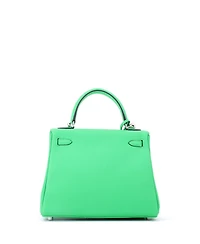 Pre-Owned HERMES Kelly 25 Handbag Green Togo with Palladium Hardware