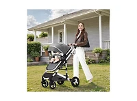 Kinder King Cozi 2 Convertible Baby Stroller, Folding High Landscape Design with Adjustable Canopy and Diaper Bag,
