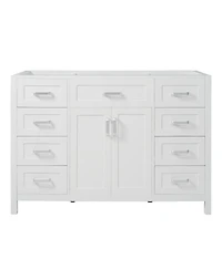 Sillysis 47 Inch Bathroom Vanity Cabinet, Freestanding Storage with Soft Close Drawers, Solid Wood Base for Modern Bathroom