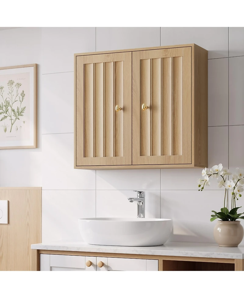 Phying Wall Mounted Bathroom Cabinet Double Door Medicine Cabinet Multipurpose Storage Cabinet for Bathroom Restroom and Hallway