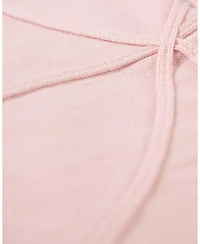 MeMoi Baby Girls 100% Cotton Fine-Gauge Knit Blanket with Tonal Knit Bow