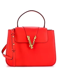 Pre-Owned Versace Medium Virtus Top Handle Bag Leather