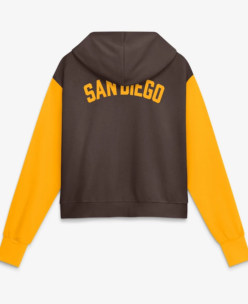 Nike Women's Brown/Gold San Diego Padres Cooperstown Collection Cropped Full-Zip Hoodie