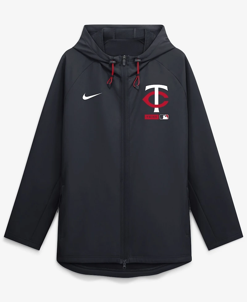 Nike Men's Navy Minnesota Twins Authentic Collection Raglan Therma-fit Full-Zip Hooded Jacket