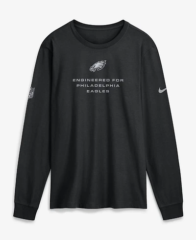 Nike Men's Black Philadelphia Eagles Sideline Bold Arch Star Dri-fit Long Sleeve T-Shirt