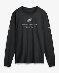Nike Men's Black Philadelphia Eagles Sideline Bold Arch Star Dri-fit Long Sleeve T-Shirt