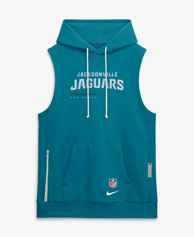 Nike Men's Teal Jacksonville Jaguars Sideline Standard Issue Dri-fit Sleeveless Hoodie