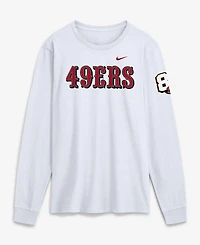 Nike Men's White San Francisco 49ers 80th Anniversary Goal Line Stand Long Sleeve T-Shirt